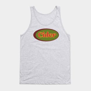 Cider! Retro Vintage Decal  Gold, Green and Maroon Style Tank Top